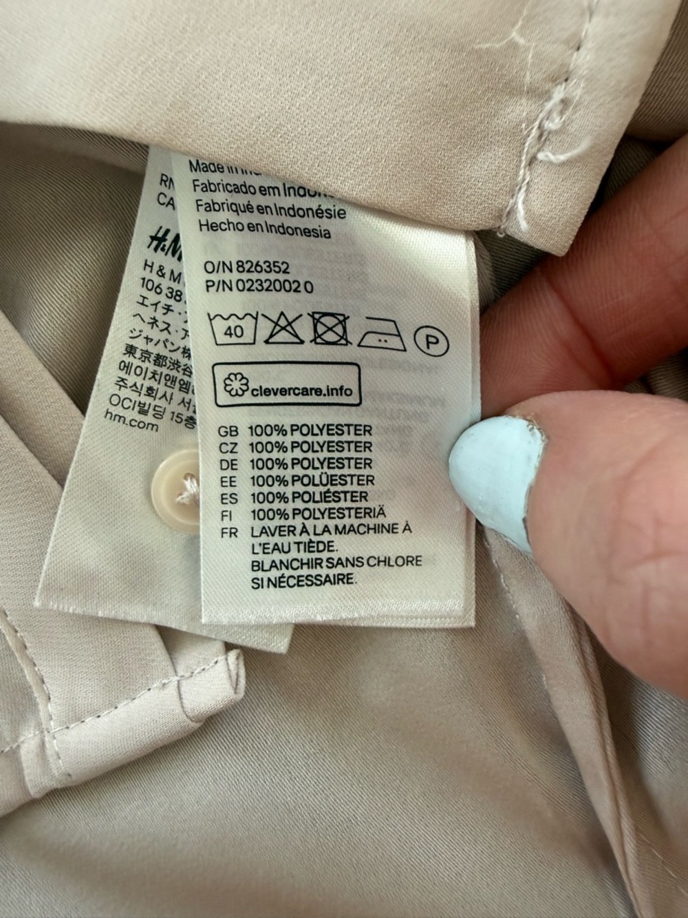 H&M Tan Long-Sleeve Button Front Blouse - Picture 7 of 7